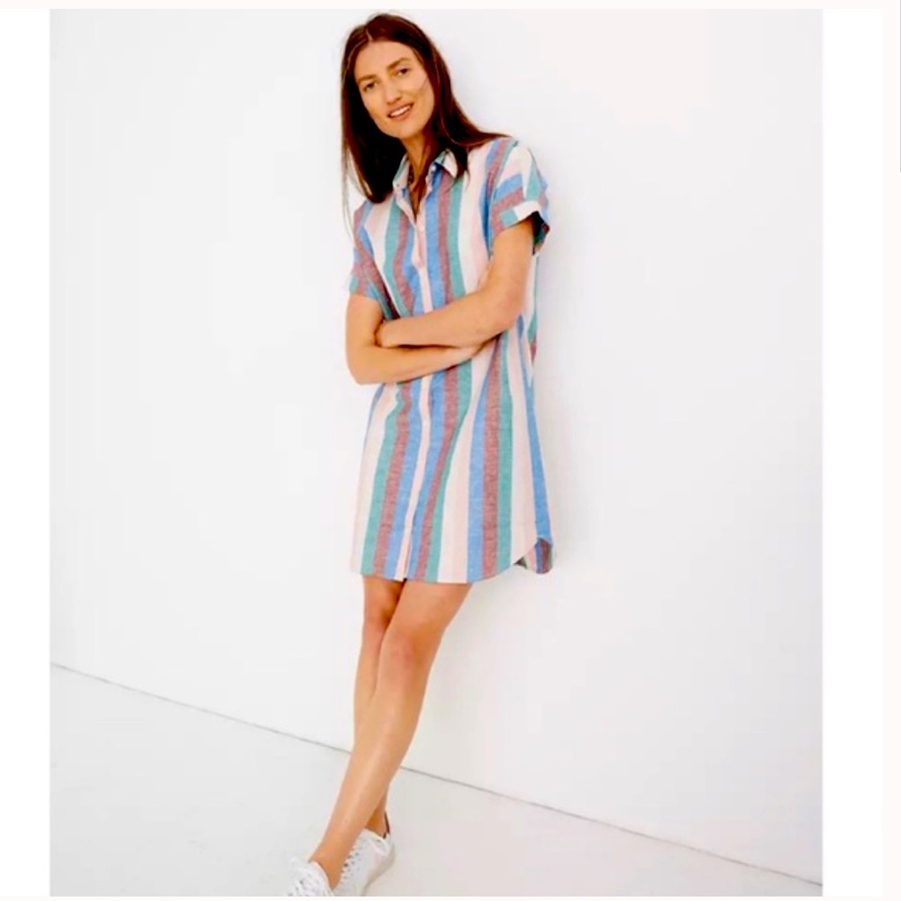 Madewell central shirt dress in flagstaff stripe